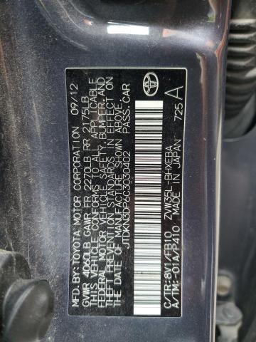 2012 TOYOTA PRIUS PLUG - JTDKN3DP6C3030402