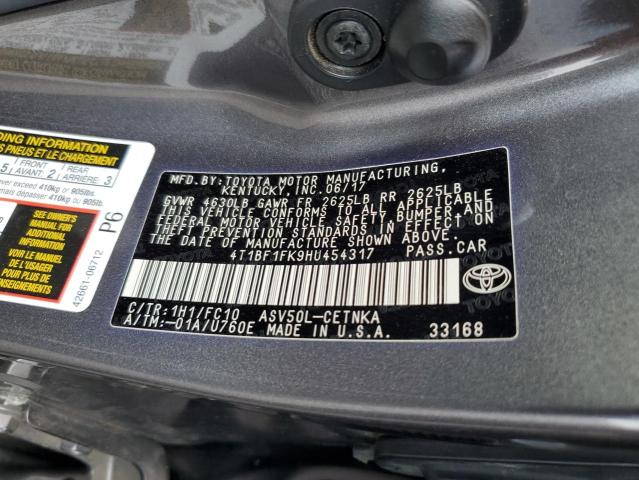 2017 TOYOTA CAMRY LE 4T1BF1FK9HU454317