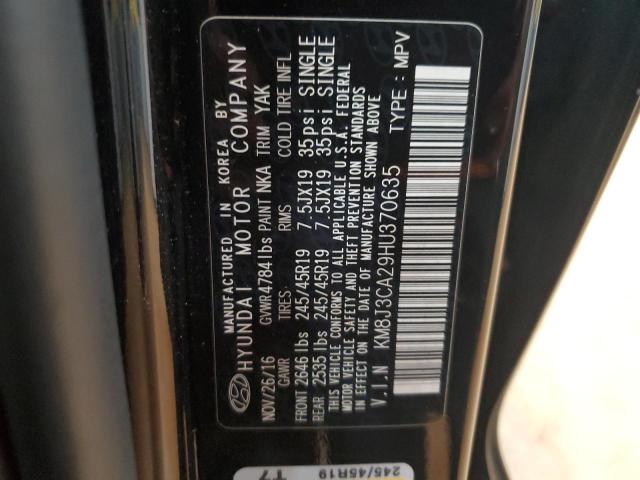 2017 HYUNDAI TUCSON LIM KM8J3CA29HU370635