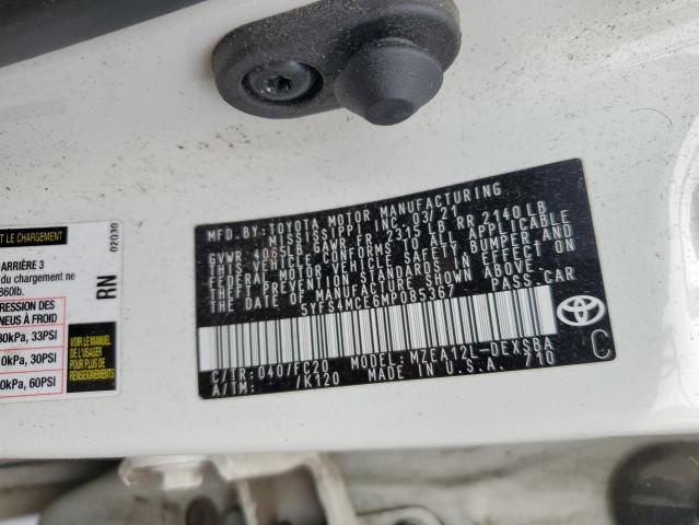 2021 TOYOTA 025FD25 5YFS4MCE6MP085367
