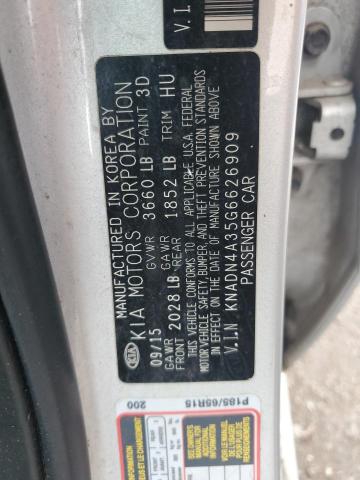 2016 KIA RIO EX KNADN4A35G6626909