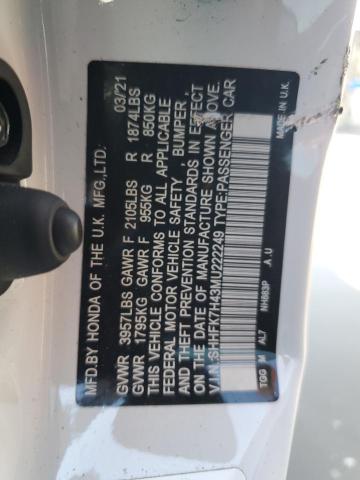 2021 HONDA CIVIC SPORT SHHFK7H43MU222249