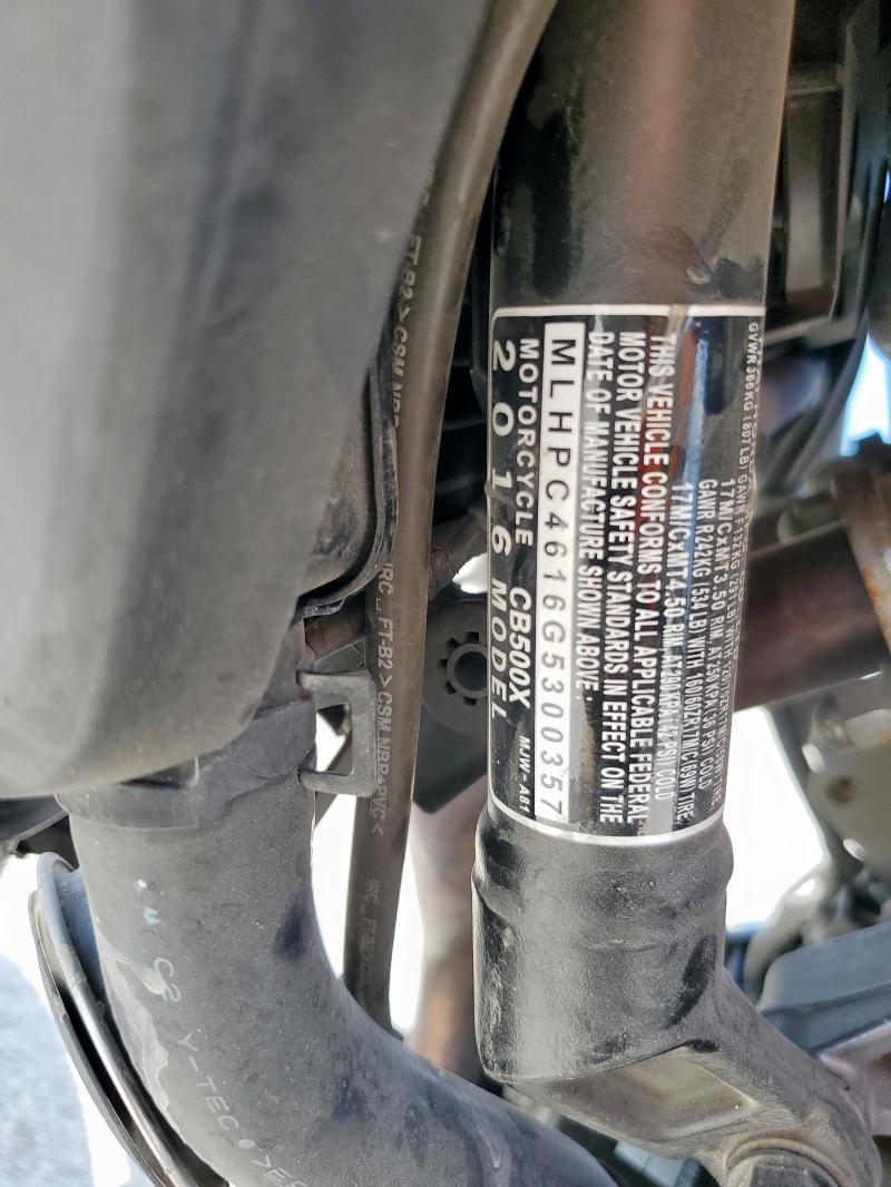 2016 HONDA CB500 X - MLHPC4616G5300357
