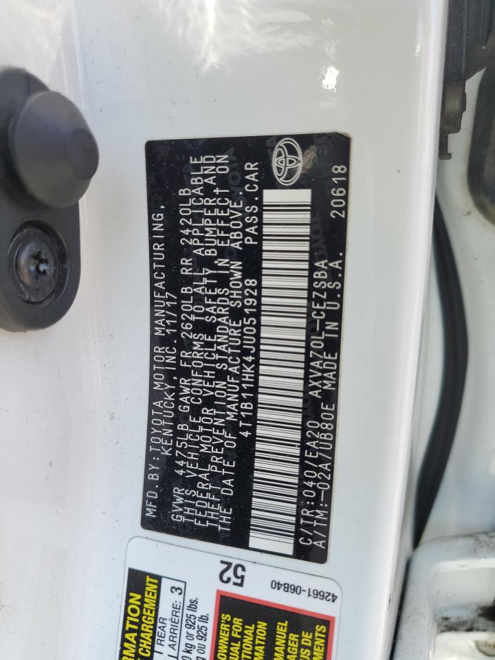 Lot #3318954925 2018 TOYOTA CAMRY L