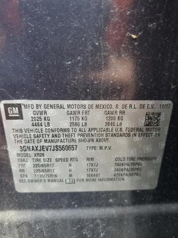 2018 CHEVROLET EQUINOX LT 3GNAXJEV7JS560657