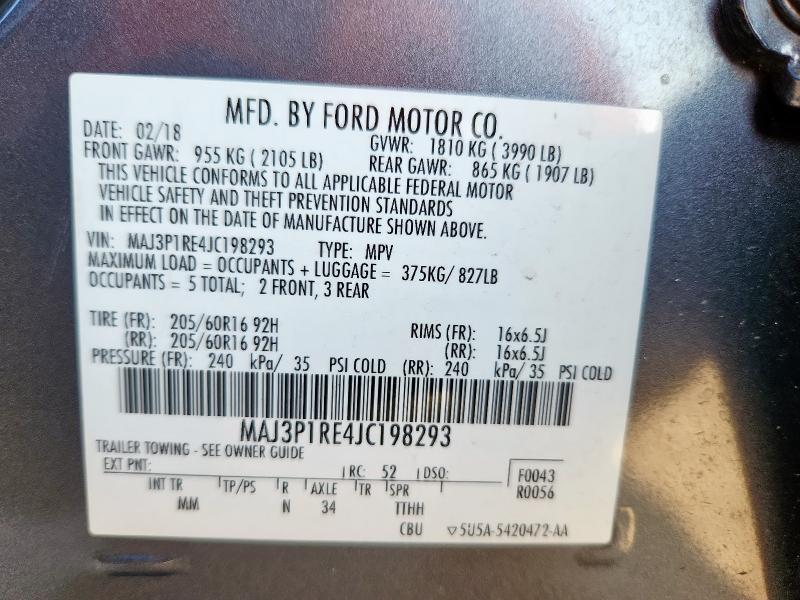 2018 FORD ESCAPE MAJ3P1RE4JC198293