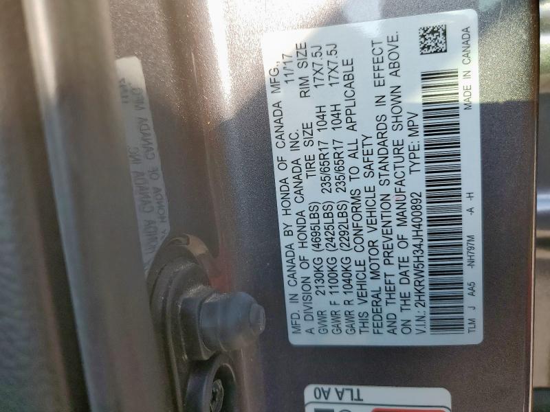 2018 HONDA CR-V LX 2HKRW5H34JH400892