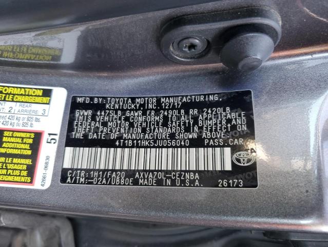 2018 TOYOTA CAMRY L 4T1B11HK5JU056040