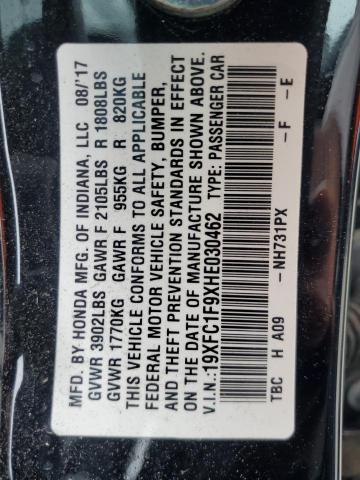 2017 HONDA CIVIC TOUR 19XFC1F9XHE030462