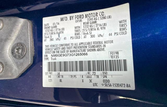 2016 FORD TRANSIT CO NM0GE9G73G1265066
