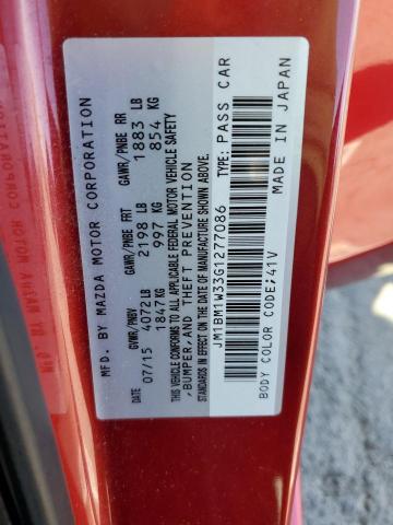 2016 MAZDA 3 TOURING JM1BM1W33G1277086