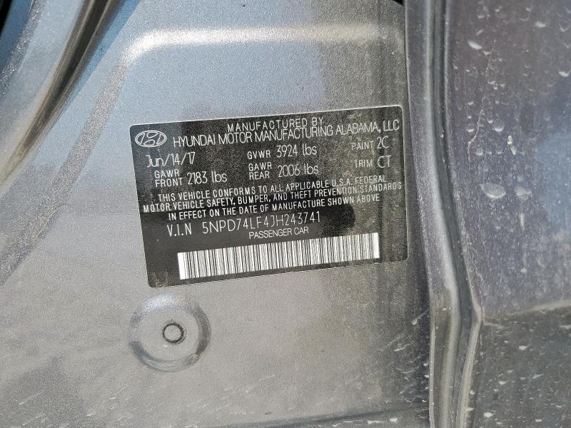 2018 HYUNDAI ELANTRA SE 5NPD74LF4JH243741