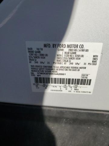 2019 FORD EXPLORER LIMITED 1FM5K8F85KGA20861