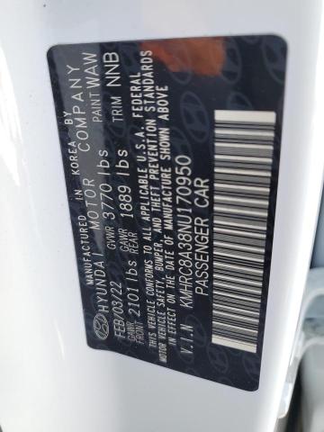 2022 HYUNDAI VENUE SEL KMHRC8A38NU170950