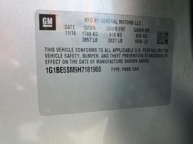 2017 CHEVROLET CRUZE LT 1G1BE5SM9H7181960