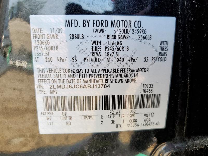 2010 LINCOLN MKX - 2LMDJ6JC6ABJ13784