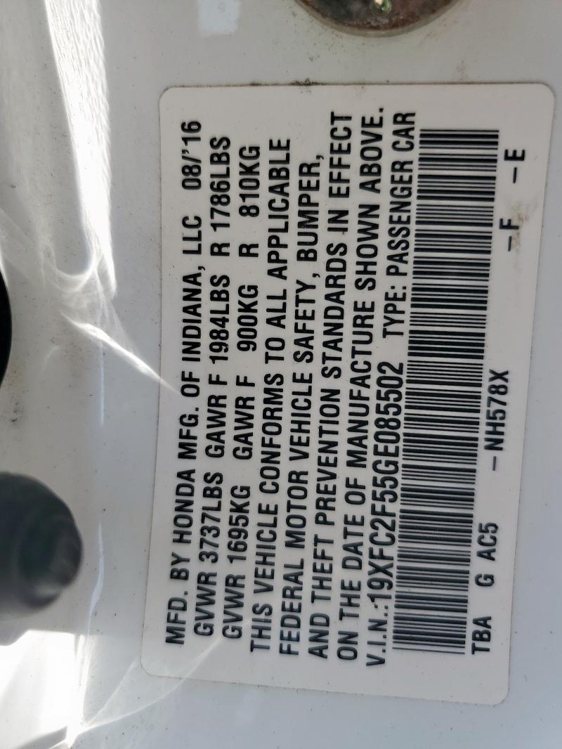 2016 HONDA CIVIC LX #3292768778