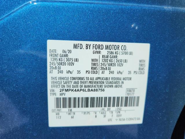 2020 FORD EDGE ST #3284380028