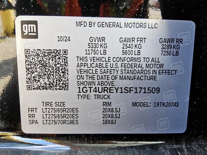 2025 GMC SIERRA K25 1GT4UREY1SF171509