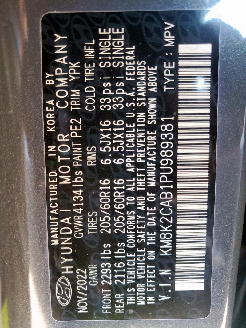 2023 HYUNDAI KONA SE KM8K2CAB1PU989381