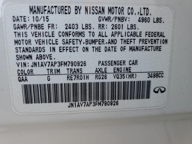 2015 INFINITI Q50 HYBRID PREMIUM JN1AV7AP3FM790926