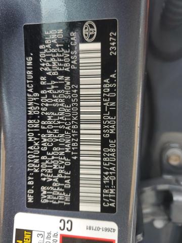 2019 TOYOTA AVALON XLE 4T1BZ1FB7KU035042