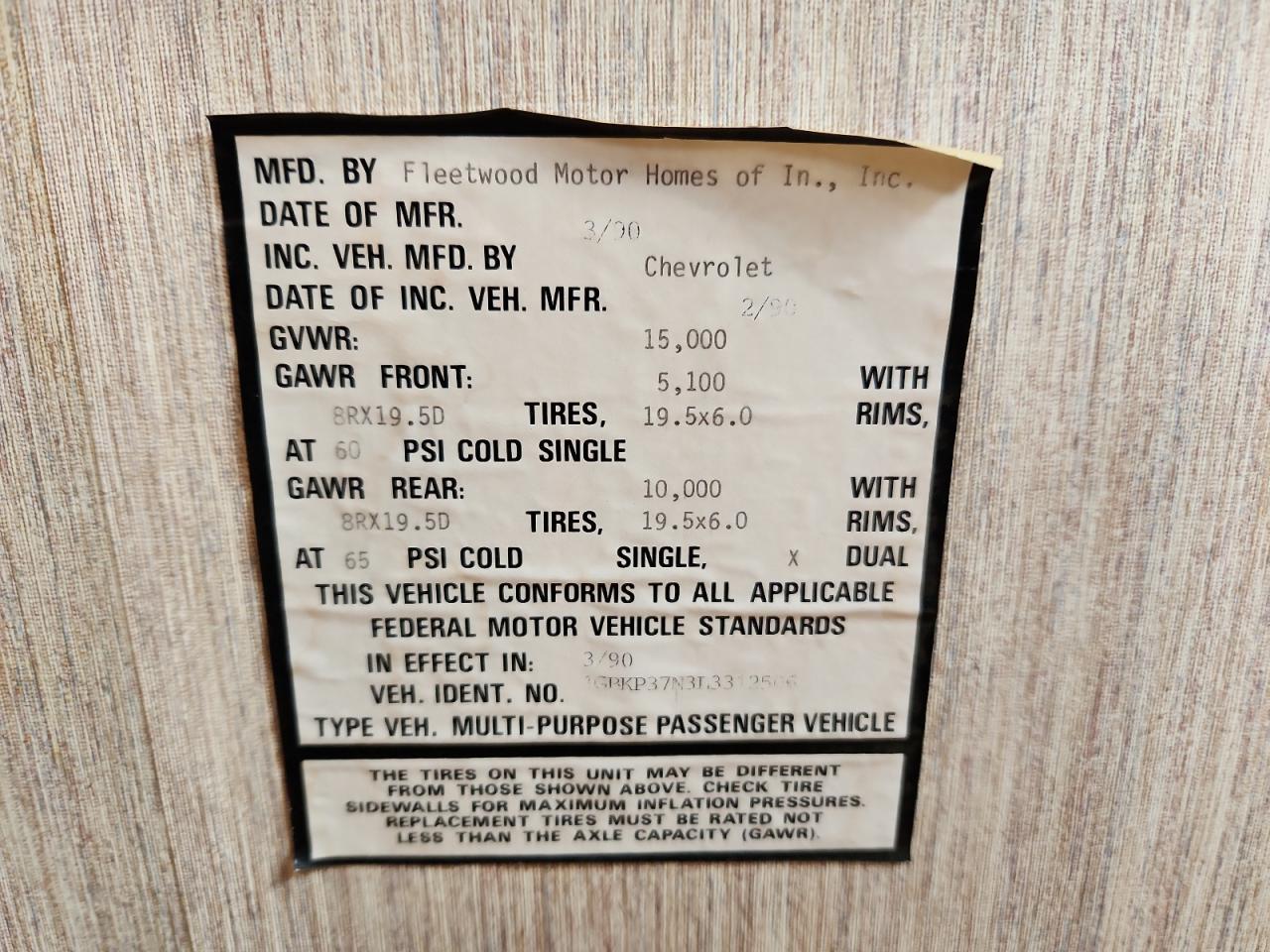 Lot #3294202940 1990 BOUNDER P30