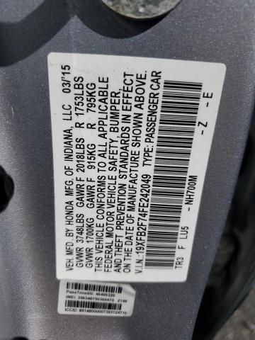 2015 HONDA CIVIC SE 19XFB2F74FE242049