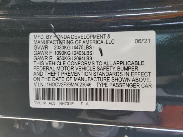 2021 HONDA ACCORD SPORT 1HGCV2F39MA023046