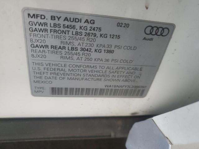2020 AUDI Q5 PREMIUM WA1BNAFY7L2066397