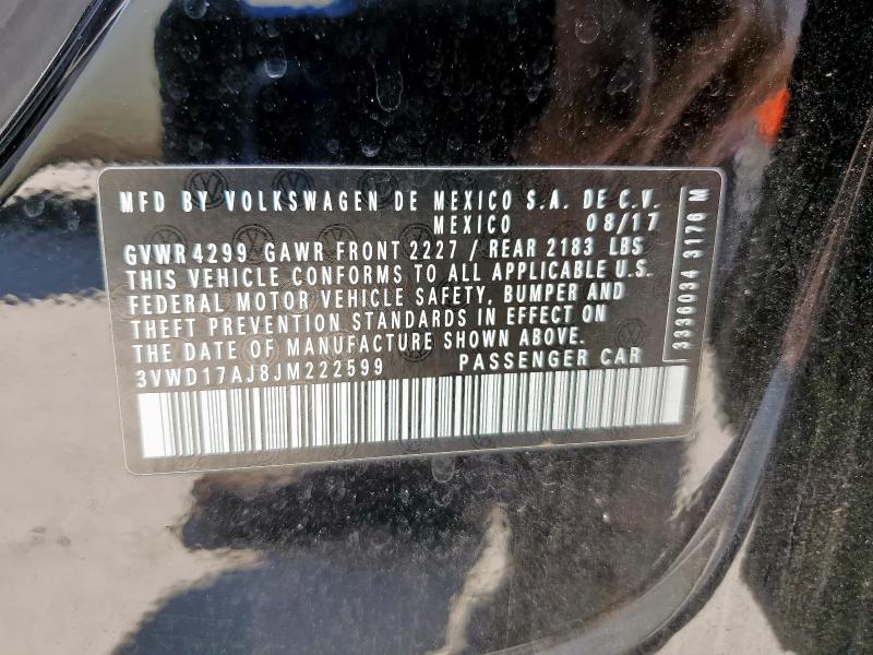 2018 VOLKSWAGEN JETTA SPOR 3VWD17AJ8JM222599