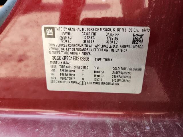 2014 CHEVROLET SILVERADO - 3GCUKREC1EG272806