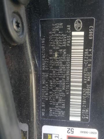 2022 TOYOTA CAMRY SE 4T1G11AK9NU665802