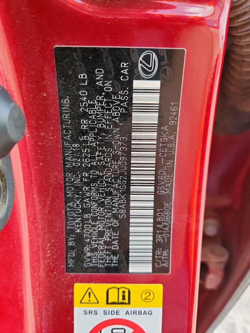 2018 LEXUS ES 350 58ABK1GG2JU097373