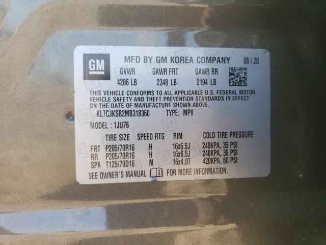 2021 CHEVROLET TRAX LS KL7CJKSB2MB318360