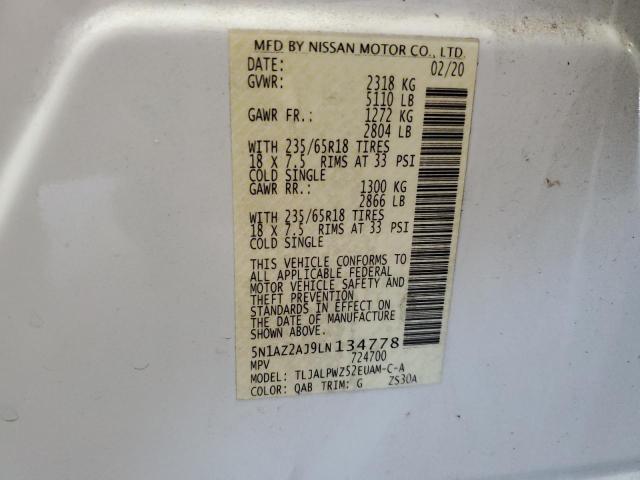 2020 NISSAN MURANO S 5N1AZ2AJ9LN134778