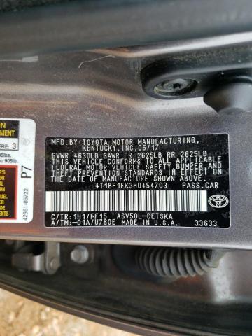 2017 TOYOTA CAMRY LE 4T1BF1FK3HU454703