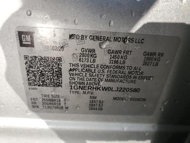 2020 CHEVROLET TRAVERSE L 1GNERHKW0LJ220580