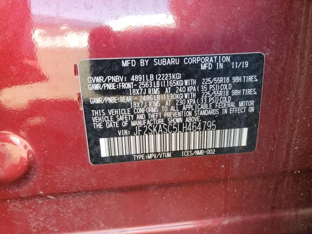 2020 SUBARU FORESTER L JF2SKASC5LH464795