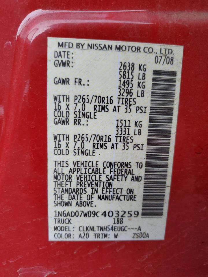 Lot #3279637915 2009 NISSAN FRONTIER C