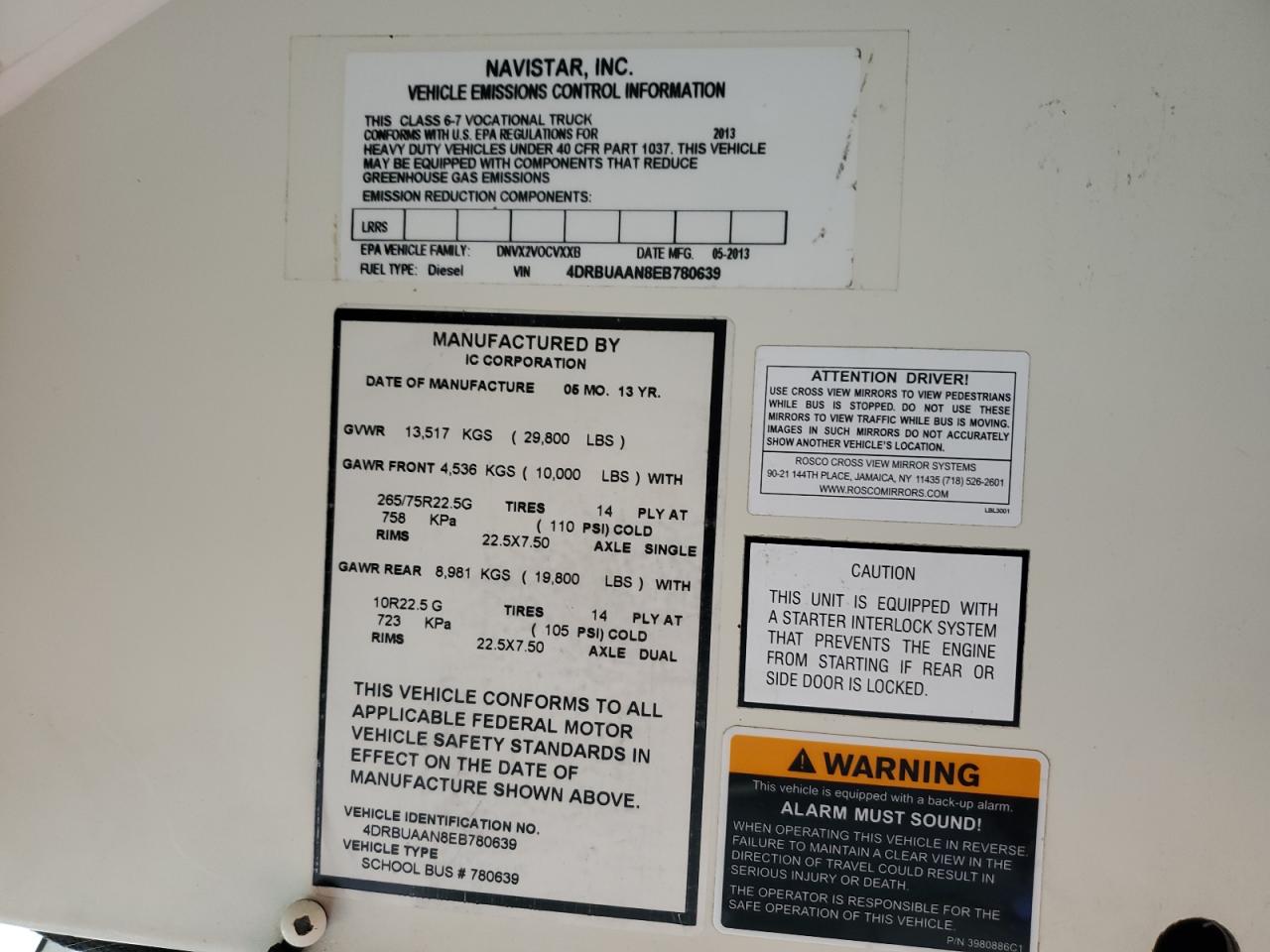 Lot #3256391342 2014 IC CORPORATION CE SERIES SCHOOL