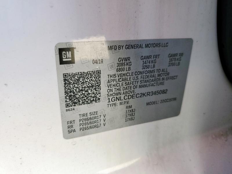 2019 CHEVROLET TAHOE POLI 1GNLCDEC2KR345082