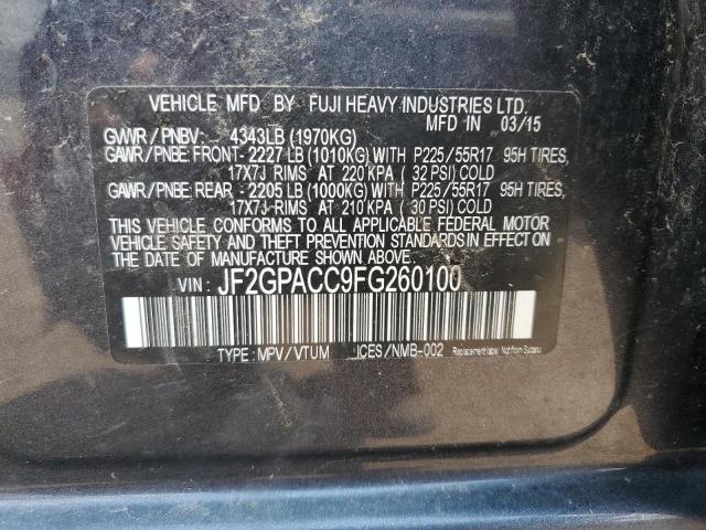 2015 SUBARU XV CROSSTR JF2GPACC9FG260100