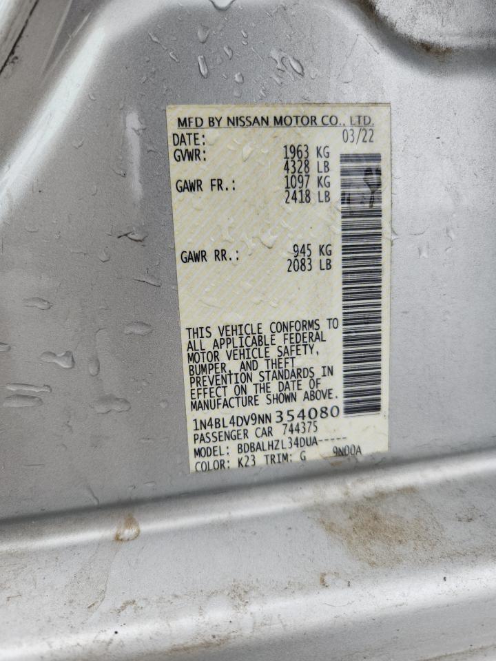 Lot #3268808443 2022 NISSAN ALTIMA SV