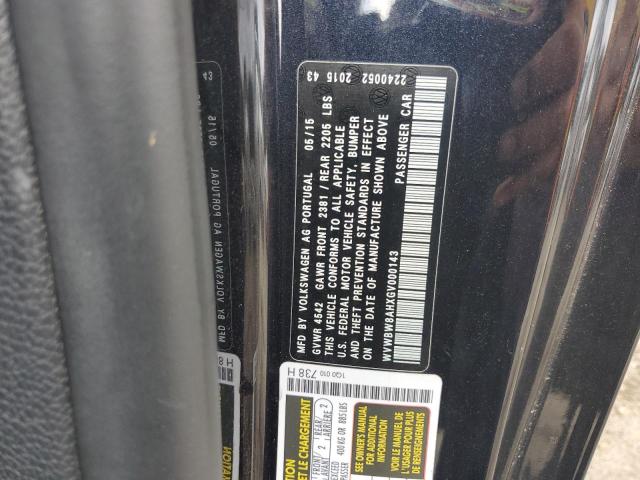 2016 VOLKSWAGEN EOS KOMFOR WVWBW8AHXGV000143