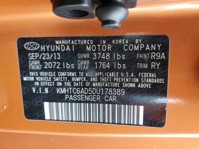 2013 HYUNDAI VELOSTER - KMHTC6AD5DU178389