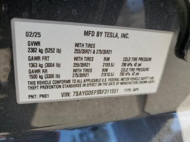2025 TESLA MODEL Y 7SAYGDEF9SF311551