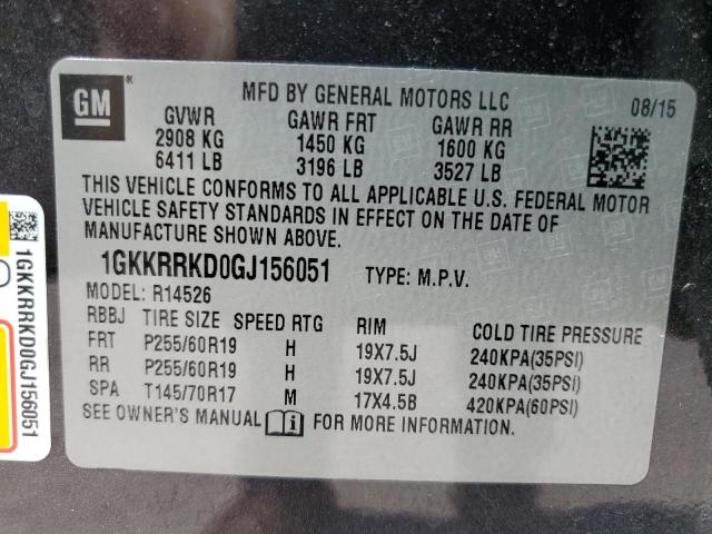 2016 GMC ACADIA SLT-1 1GKKRRKD0GJ156051