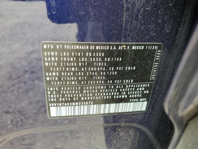 2021 VOLKSWAGEN TIGUAN S 3VV1B7AX3MM035879