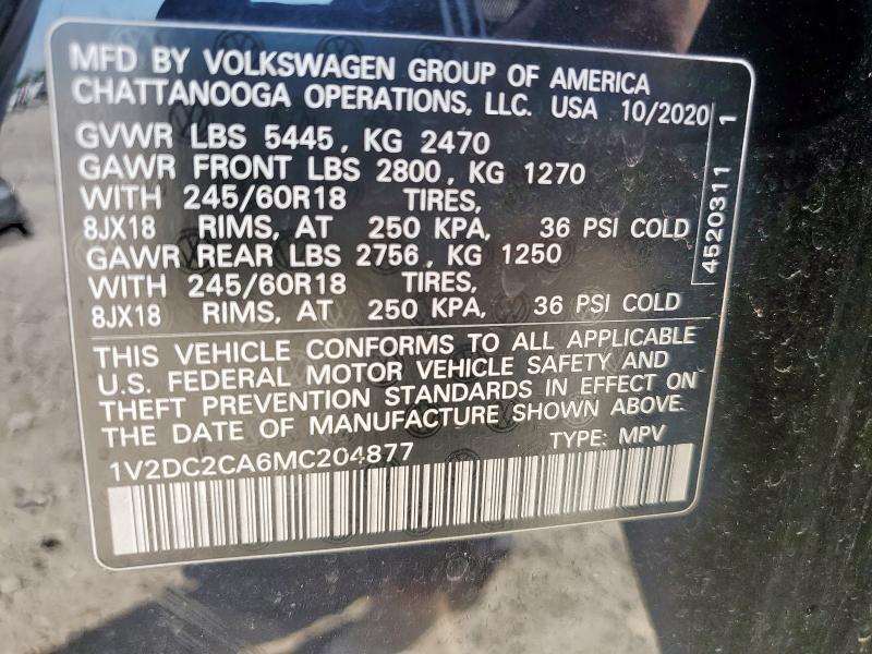 2021 VOLKSWAGEN ATLAS CROS - 1V2DC2CA6MC204877